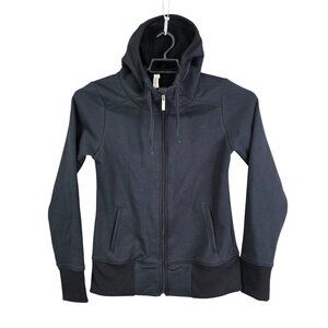Womens Under Armour ColdGear Black Hoodie Jacket Fitted Full Zip Long Sleeve M